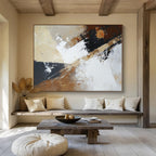 Neutral Tone Abstract Angles Painting with Subtle, Sophisticated Dynamics ABS486