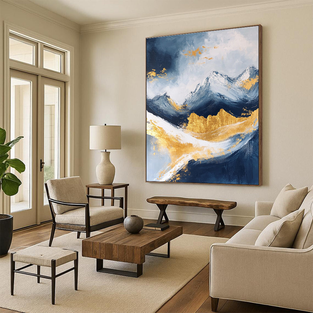 Golden Mountain Abstract - Majestic Landscape Abstract Painting GAB0440