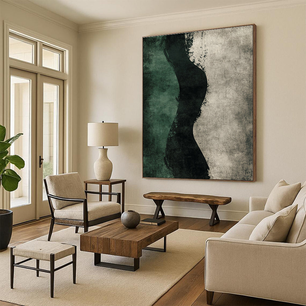 Silhouette on Textured Background Abstract Painting with Mysterious Allure WINK150