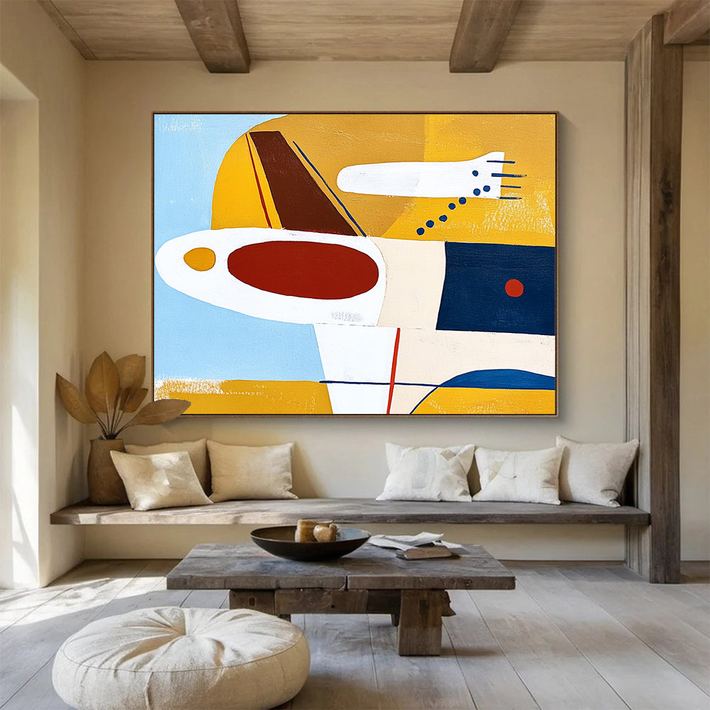 Color - Blocked Geometric Aircraft Abstract Painting ABS201