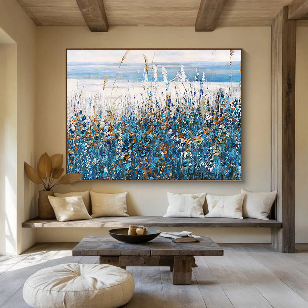 Coastal Meadow Abstract Painting for Beachfront Homes YHT203