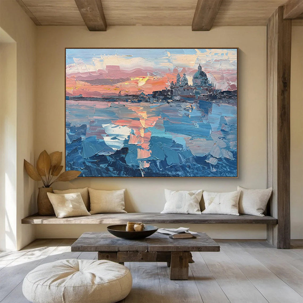 Venice Sunset Abstract Painting for Italian Restaurant Main Halls YHT460