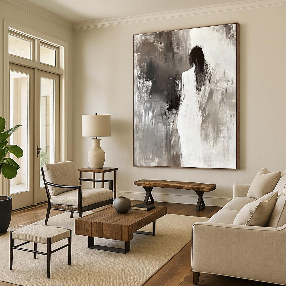 Silhouette in Gray Abstract Painting for Minimalist Studies GAB1105