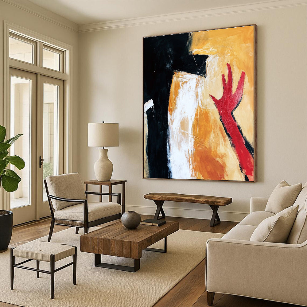Minimalist Abstract Gesture Painting for Contemporary Studies GAB1113