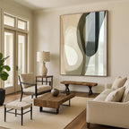 Translucent Curved Shapes Abstract Painting with Elegant Flow WINK045