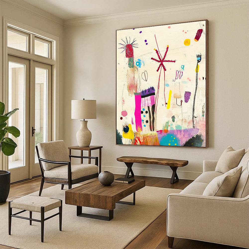 Colorful Abstract Doodles Abstract Painting for Creative Studio Break Areas GAB1363