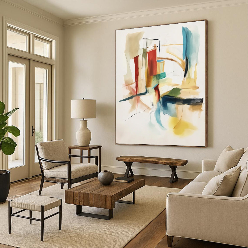 Colorful Geometric Abstract Painting with Playful Shapes WINK575