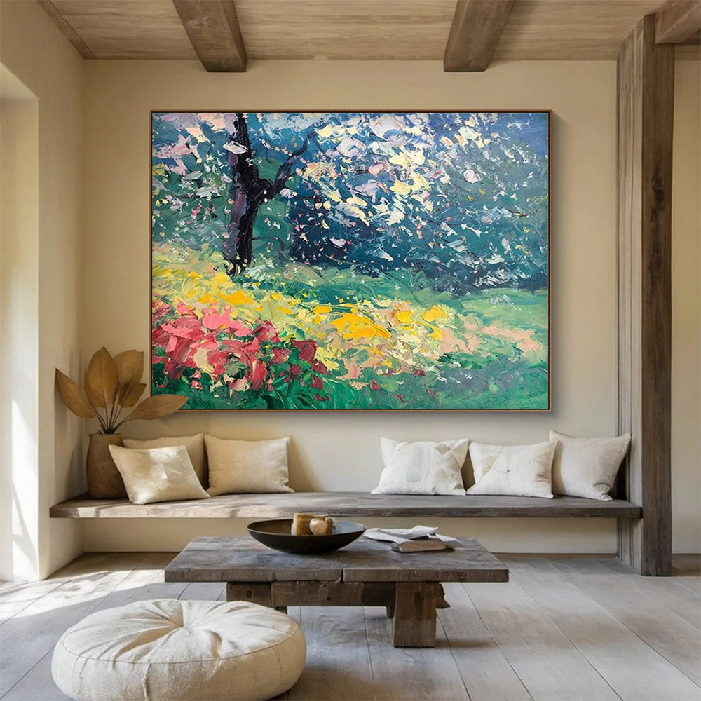 Garden Blossom Abstract Painting for Botanical Garden Cafes YHT464