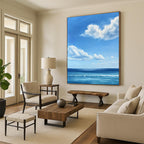 Blue Sky and Ocean Realistic Seascape Painting GAB0376