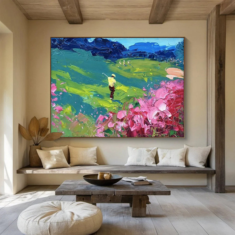 Golfer Abstract Painting for Golf Club House Lounges YHT446