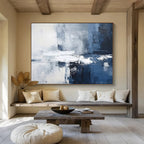 Blue - Grey Abstract Painting for Modern Offices YHT102