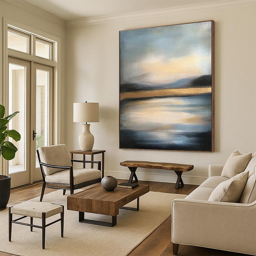 Misty Landscape Abstract Painting with Subtle Hues GAB0001