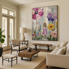 Girl in Flower Field Painting of Whimsical Nature GAB0132