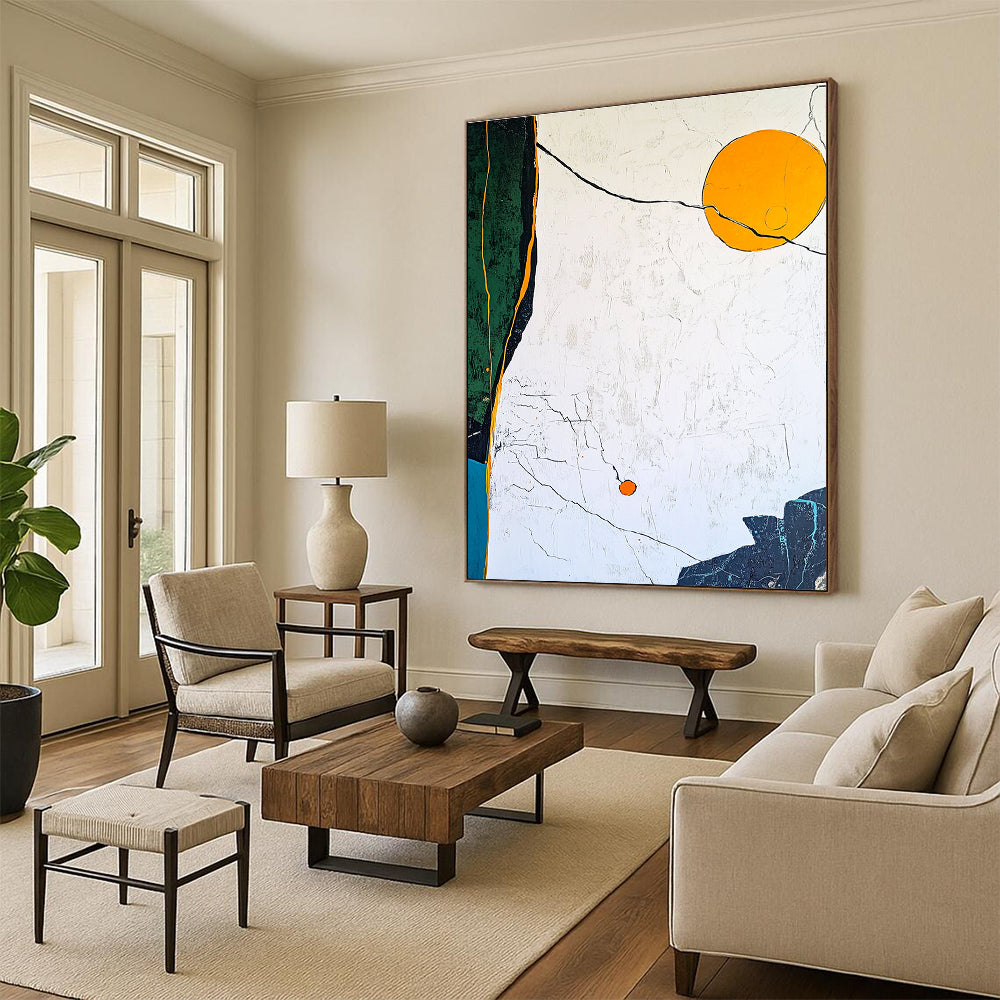 Abstract Sun and Shapes Painting for Artistic Interiors GAB0715