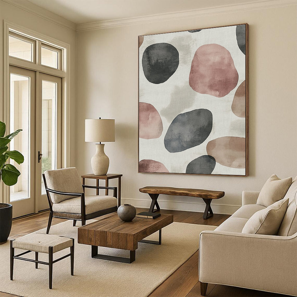Watercolor - like Polka Dots Abstract Painting with Subtle Softness WINK261