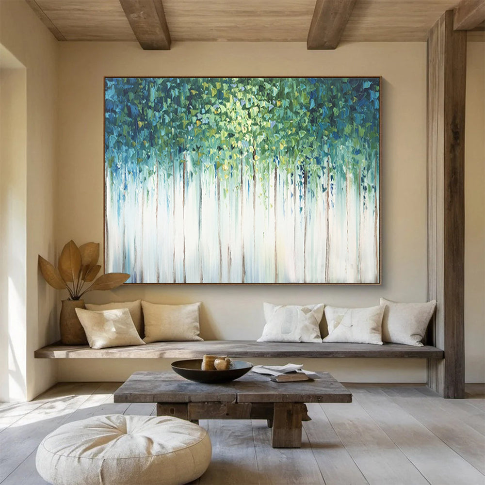 Forest Canopy Abstract Painting for Wellness Centers YHT206