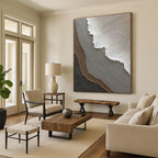 Subtle Neutral Textured Layers Abstract Painting for Calm Interiors HENG269