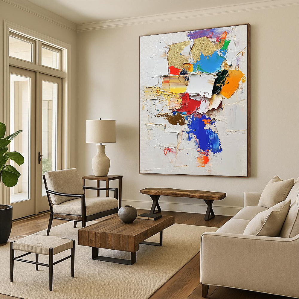 Colorful Collage Abstract Painting with Playful Creativity WINK476