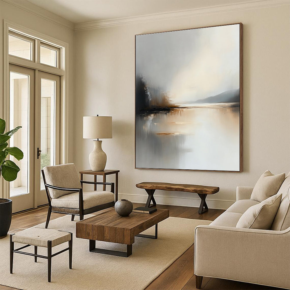 Soft Lake Abstract - Dreamy Landscape Abstract Art GAB0521