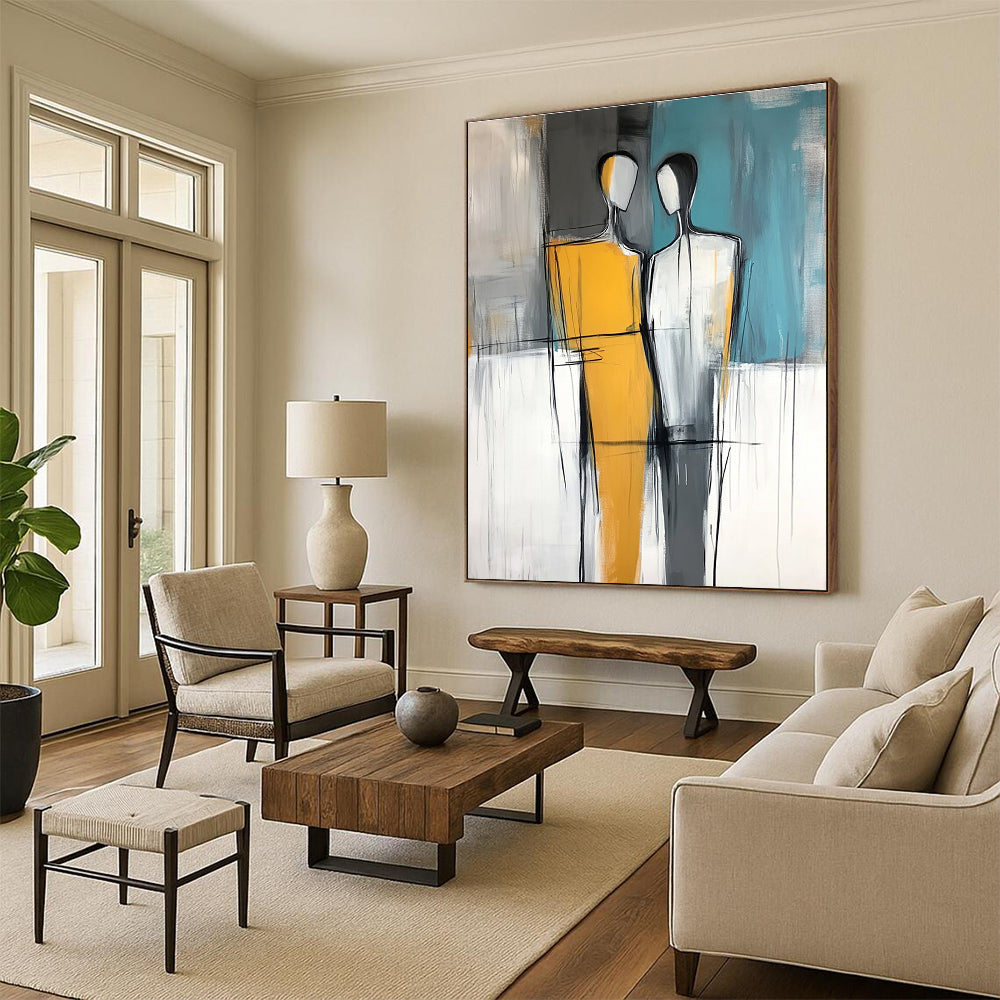 Two Figures Abstract - Intimate Relationship Art GAB0564