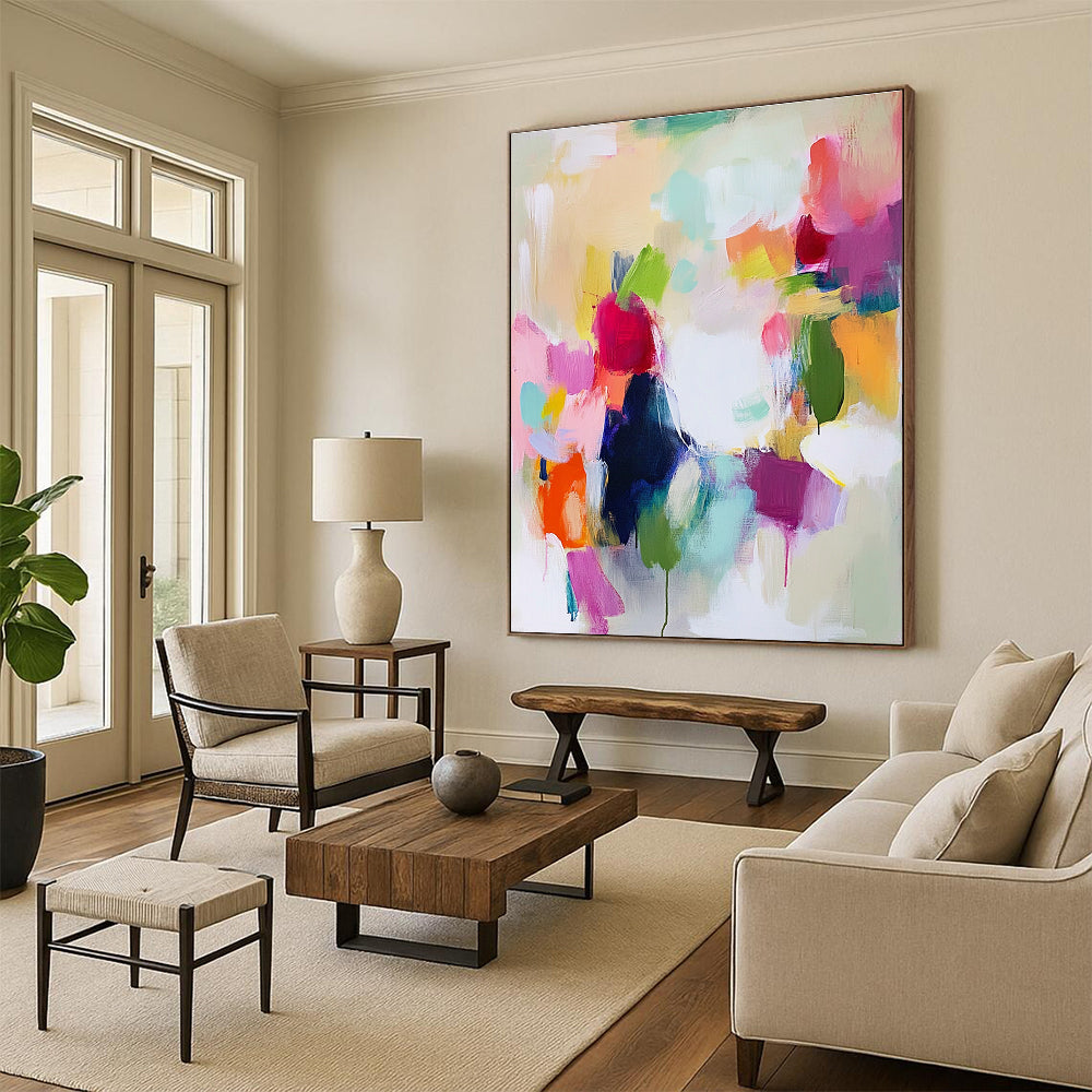 Pastel Colorful Abstract Painting with Whimsical Charm WINK685