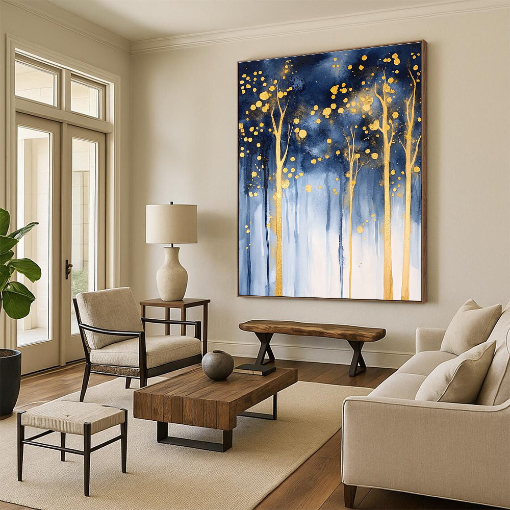 Golden Forest Abstract - Enchanted Landscape Abstract Painting GAB0499