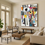 Collage - Style Abstract Painting with Eclectic Charm WINK757
