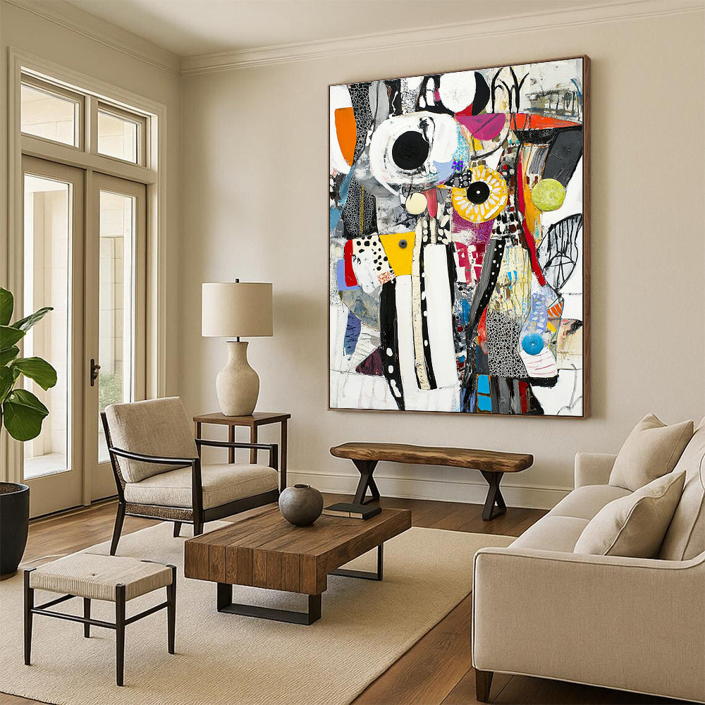 Collage - Style Abstract Painting with Eclectic Charm WINK757