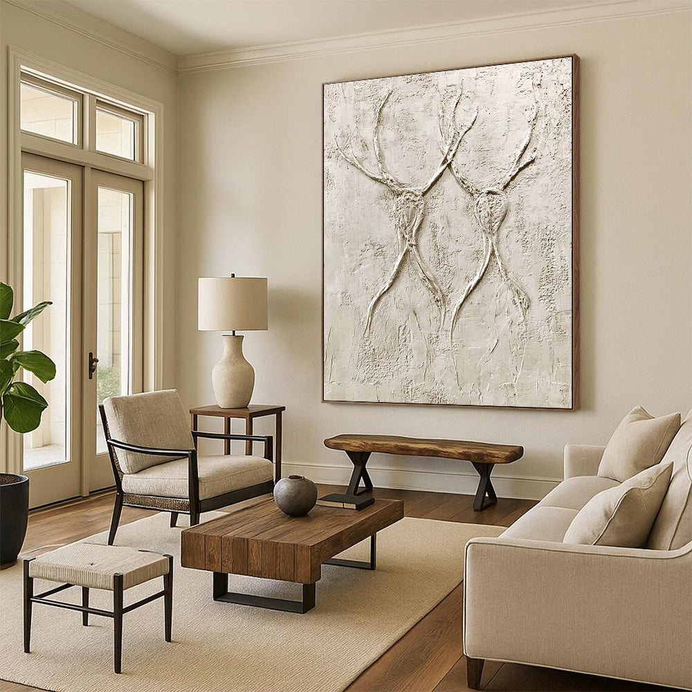 Textured Antler Forms Abstract Painting of Natural Textures GAB0112