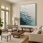 Blue Textured Waves - Minimalist Abstract Painting GAB0636