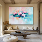 Pastel Lotus Flowers with Gentle Reflections Abstract Painting ABS356