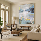 Colorful Abstract Cityscape Composition Abstract Painting for Urban - Inspired Cafes HENG352