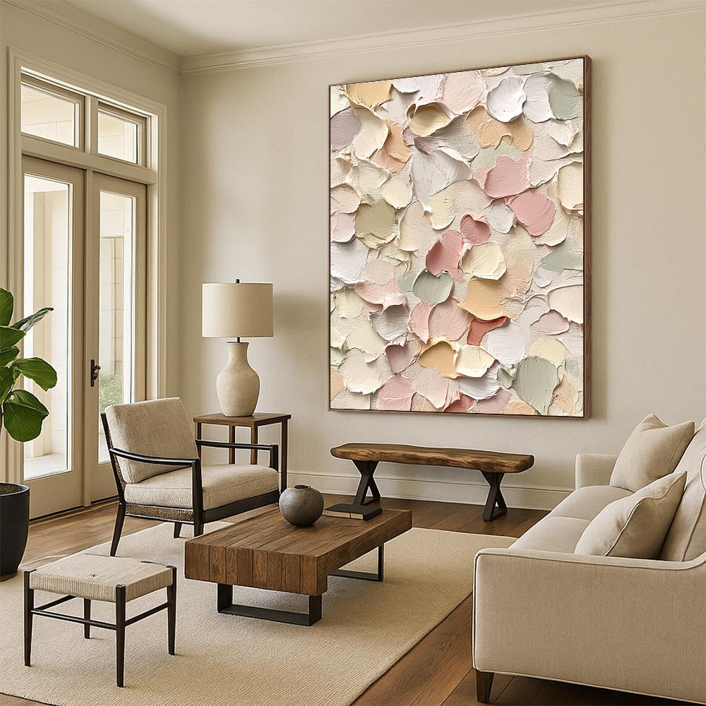 Colorful Palette Knife Petals Abstract Painting with Vibrant Energy WINK054