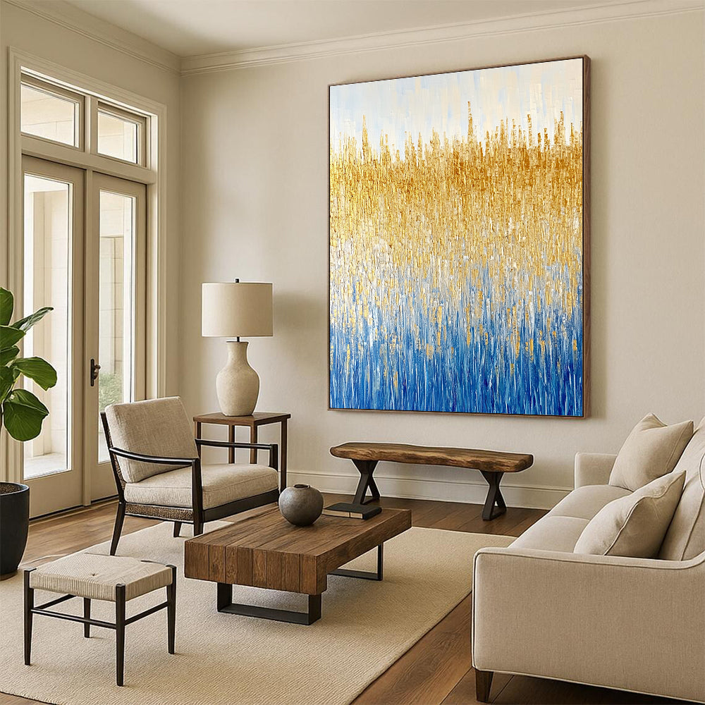 Golden Reeds Abstract Painting for Luxurious Decor GAB0708