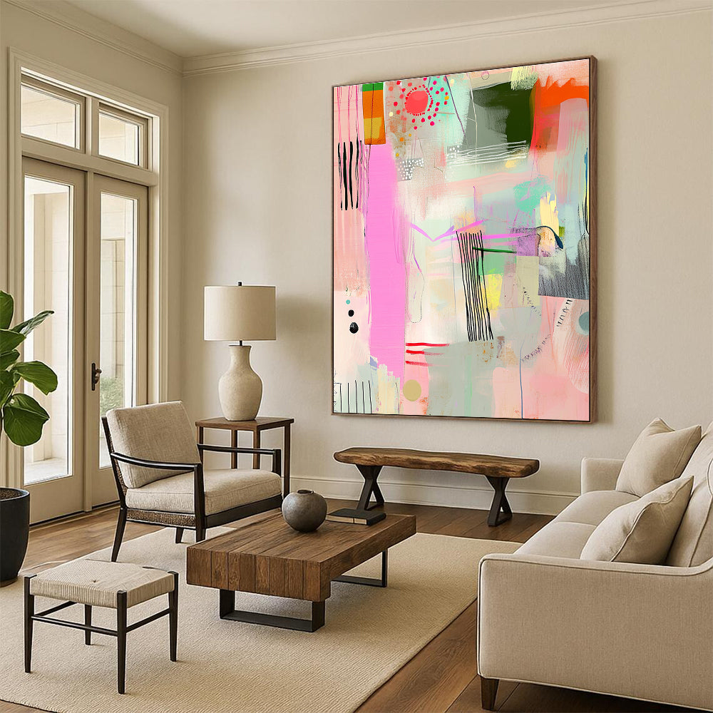 Colorful Pastel Abstract Painting for Whimsical - Styled Boutiques GAB1053