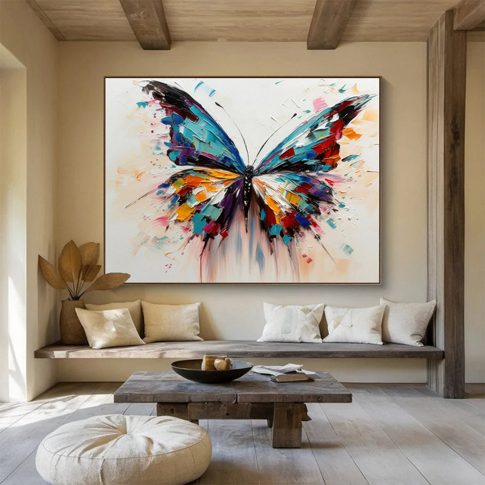 Colorful Butterfly Abstract Painting for Whimsical Spaces YHT053