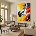 Colorful Zebra Portrait Abstract Painting of Vibrant Wildlife GAB0087