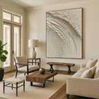 Cream Textured Abstract - Subtle Tactile Art GAB0415