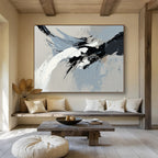 Gray and Black Dynamic Abstract with Bold Brushstrokes Abstract Painting ABS387
