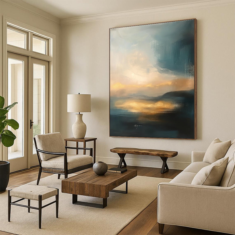 Soft Horizon - Tranquil Landscape Abstract Painting GAB0627