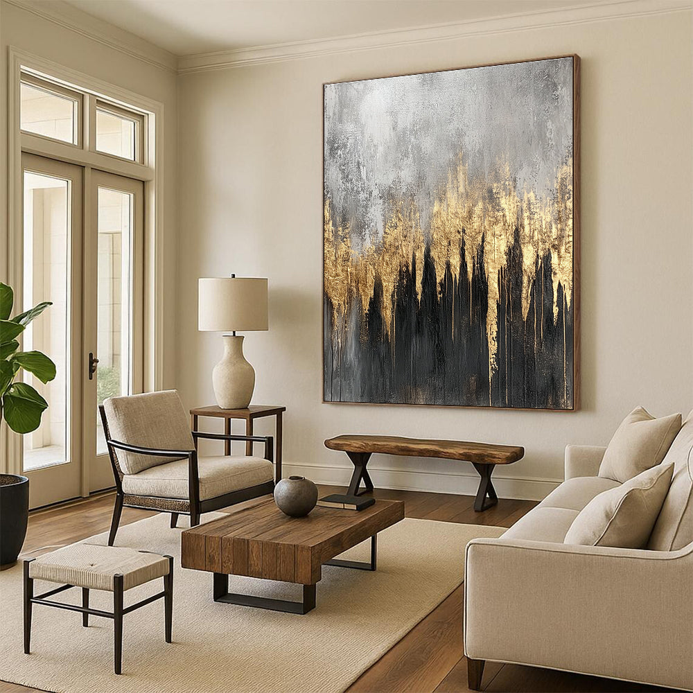 Gold - Forest Abstract Painting for Elegant Living Rooms GAB0860