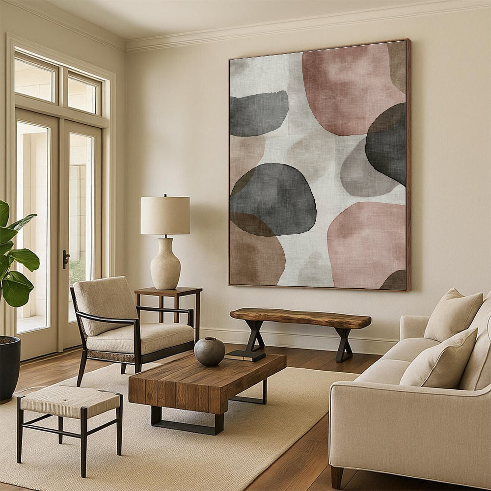 Earth Toned Abstract Shapes Painting with Organic Charm WINK724
