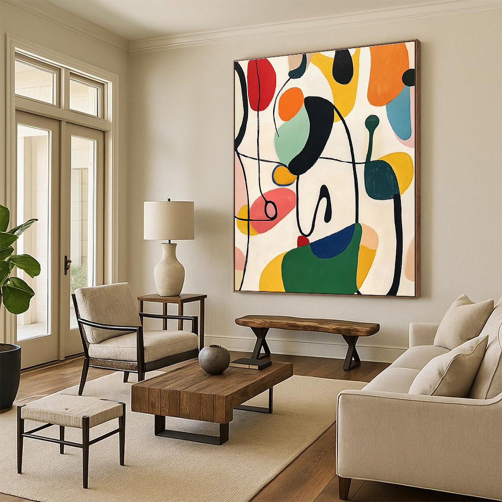 Colorful Organic Shapes Abstract Painting of Playful Forms GAB0111