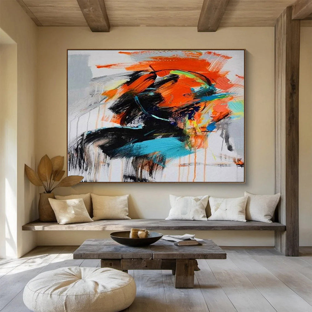 Bold Color Splash Abstract Painting for Art - Inspired Retail Stores YHT287