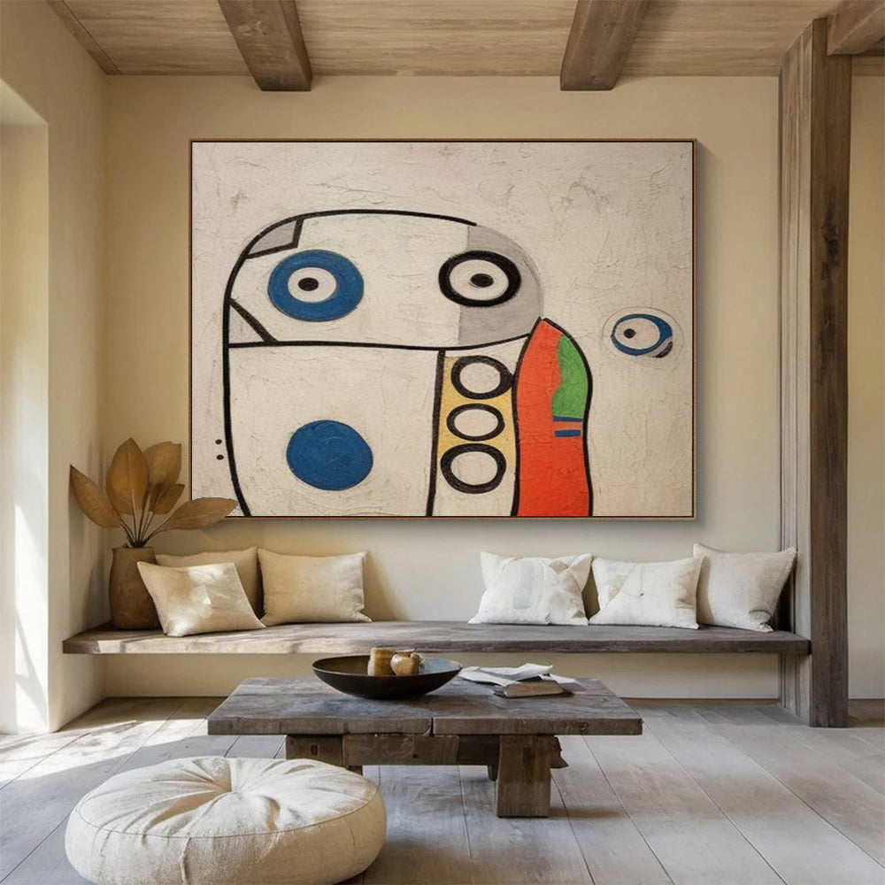Cartoon - like Abstract Painting with Playful Shapes YHT001