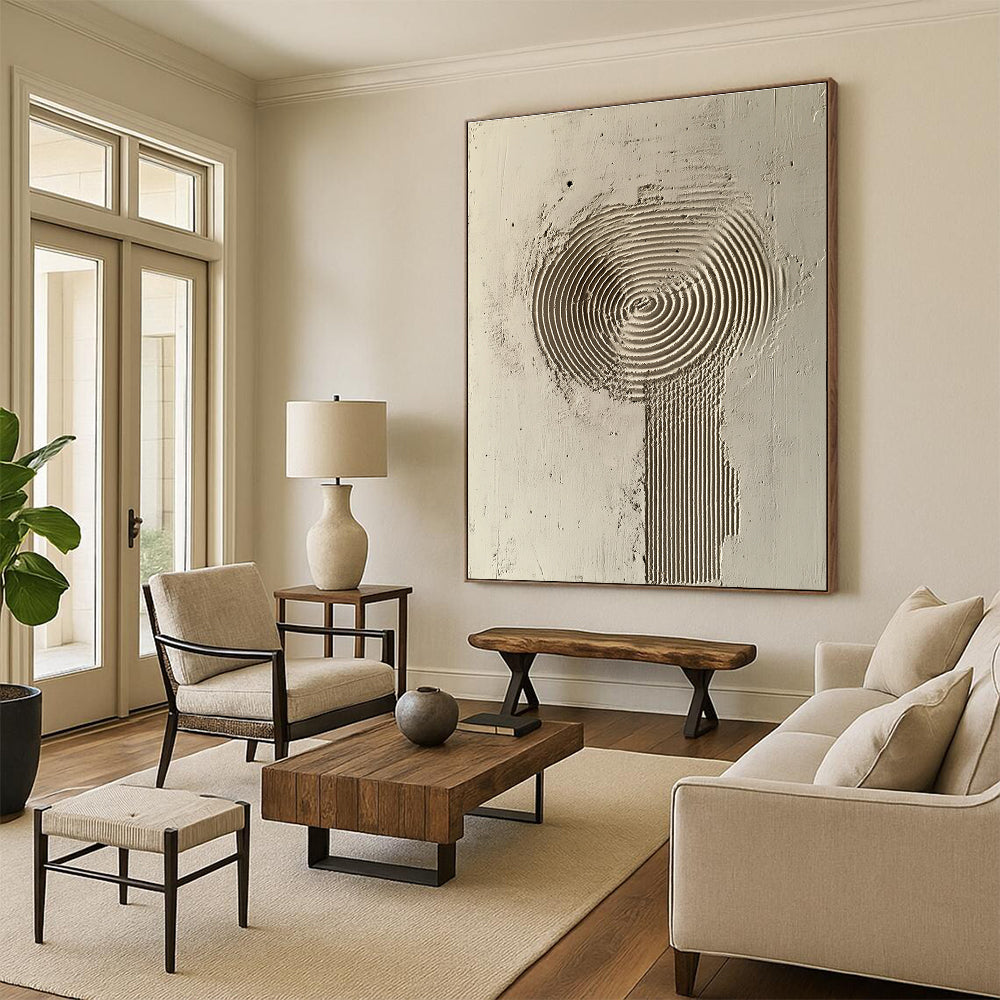 Textured Circles and Lines Abstract Painting for Contemporary Art Galleries GAB1346
