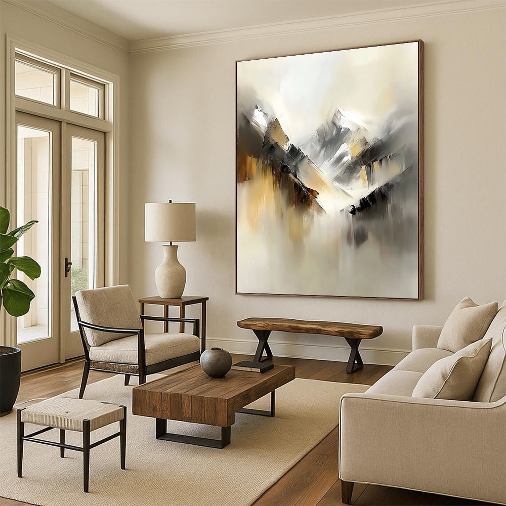 Abstract Mountain Range Painting for Modern Ski Lodge Interiors GAB1162