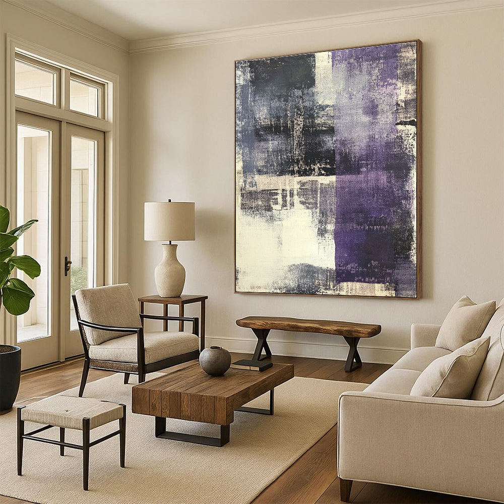 Purple Gray Abstract Painting with Muted Mystery WINK525