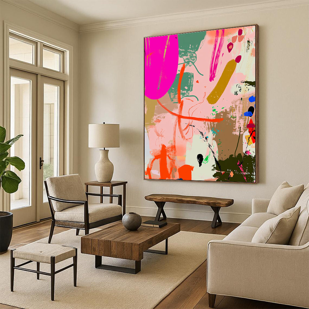 Colorful Abstract Doodles Painting for Creative Studios GAB0972
