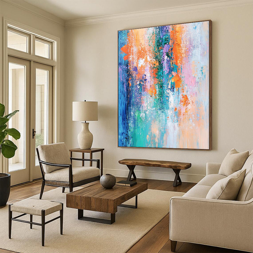 Colorful Abstract Fusion Painting with Dynamic Energy WINK522